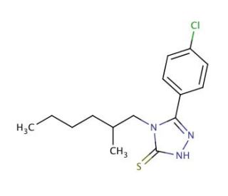 5-(4-Chloro-phenyl)-4-(2-methyl-hexyl)-4H-[1,2,4]triazole-3-thiol - chemical structure image