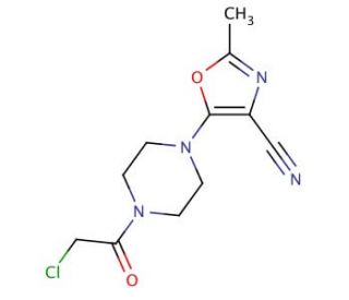 5-[4-(chloroacetyl)piperazin-1-yl]-2-methyl-1,3-oxazole-4-carbonitrile - chemical structure image