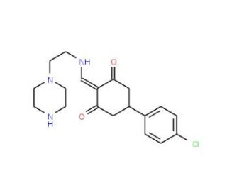 5-(4-Chlorophenyl)-2-{[(2-piperazin-1-ylethyl)-amino]methylene}cyclohexane-1,3-dione - chemical structure image