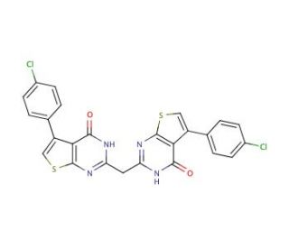 5-(4-chlorophenyl)-2-{[5-(4-chlorophenyl)-4-oxo-3,4-dihydrothieno[2,3-d]pyrimidin-2-yl]methyl}thieno[2,3-d]pyrimidin-4(3H)-on