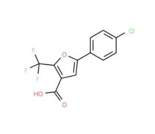 5-(4-Chlorophenyl)-2-(trifluoromethyl)furan-3-carboxylic acid (CAS 175276-60-5) - chemical structure image