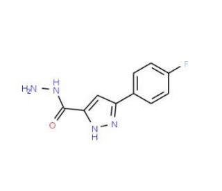 5-(4-Fluoro-phenyl)-2H-pyrazole-3-carboxylic acid hydrazide (CAS 763111-29-1) - chemical structure image