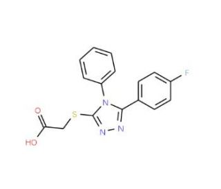{[5-(4-fluorophenyl)-4-phenyl-4H-1,2,4-triazol-3-yl]thio}acetic acid - chemical structure image