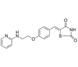 5-[4-[N-(2-Pyridylamino)ethoxy]benzylidene]thiazolidine-2,4-dione (CAS 643764-88-9) - chemical structure image