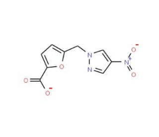 5-(4-Nitro-pyrazol-1-ylmethyl)-furan-2-carboxylic acid (CAS 436086-87-2) - chemical structure image