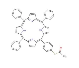 5-[4-(s-acetylthio)phenyl]-10,15,20-triphenyl porphine - chemical structure image