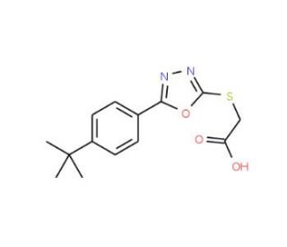 [5-(4-tert-Butyl-phenyl)-[1,3,4]oxadiazol-2-yl-sulfanyl]-acetic acid - chemical structure image