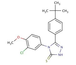 5-(4-tert-Butyl-phenyl)-4-(3-chloro-4-methoxy-phenyl)-4H-[1,2,4]triazole-3-thiol - chemical structure image