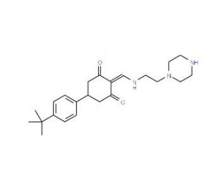 5-(4-tert-Butylphenyl)-2-[(2-piperazin-1-ylethylamino)methylidene]cyclohexane-1,3-dione - chemical structure image
