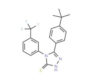 5-(4-tert-Butylphenyl)-4-[3-(trifluoromethyl)phenyl]-1,2,4-triazole-3-thiol (CAS 261633-26-5) - chemical structure image