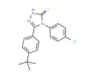 5-(4-tert-Butylphenyl)-4-(4-chlorophenyl)-1,2,4-triazole-3-thiol (CAS 124998-68-1) - chemical structure image