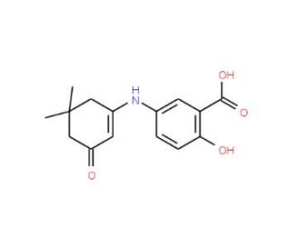 5-(5,5-Dimethyl-3-oxo-cyclohex-1-enylamino)-2-hydroxy-benzoic acid - chemical structure image
