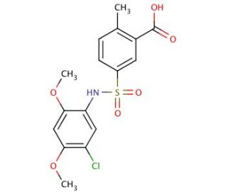 5-(5-Chloro-2,4-dimethoxy-phenylsulfamoyl)-2-methyl-benzoic acid - chemical structure image