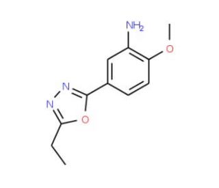 5-(5-Ethyl-[1,3,4]oxadiazol-2-yl)-2-methoxy-phenylamine (CAS 954326-01-3) - chemical structure image