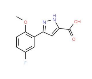 5-(5-Fluoro-2-methoxyphenyl)-1H-pyrazole-3-carboxylic acid - chemical structure image