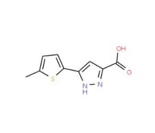 5-(5-Methyl-thiophen-2-yl)-2H-pyrazole-3-carboxylic acid - chemical structure image