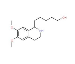 5-(6,7-Dimethoxy-1,2,3,4-tetrahydro-isoquinolin-1-yl)-pentan-1-ol (CAS 148204-34-6) - chemical structure image