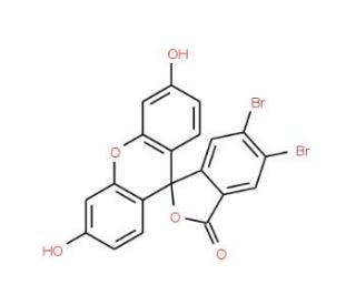 5,6-dibromo-2&prime;,3&prime;-dihydro-3H-spiro[9-methyl-9H-xanthene-3,6-diol]-3-one - chemical structure image