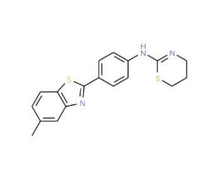 (5,6-Dihydro-4H-[1,3]thiazin-2-yl)-[4-(5-methyl-benzothiazol-2-yl)-phenyl]-amine - chemical structure image