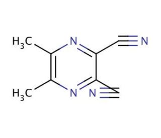 5,6-Dimethyl-2,3-pyrazinedicarbonitrile (CAS 40227-17-6) - chemical structure image