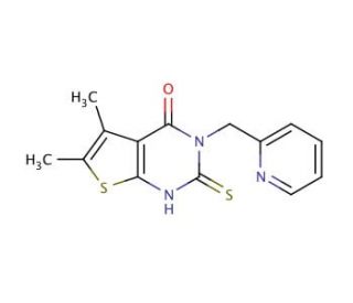 5,6-dimethyl-3-(pyridin-2-ylmethyl)-2-sulfanyl-3H,4H-thieno[2,3-d]pyrimidin-4-one - chemical structure image