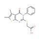 (5,6-Dimethyl-4-oxo-3-phenyl-3,4-dihydro-thieno[2,3-d]pyrimidin-2-ylsulfanyl)-acetic acid - chemical structure image