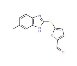 5-(6-Methyl-1H-benzoimidazol-2-ylsulfanyl)-furan-2-carbaldehyde - chemical structure image
