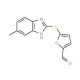 5-(6-Methyl-1H-benzoimidazol-2-ylsulfanyl)-furan-2-carbaldehyde - chemical structure image
