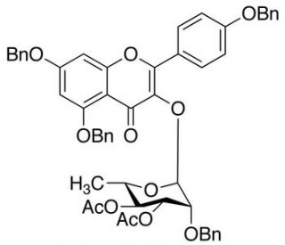 5,7-Bis-(benzyloxy)-&alpha;-(4-(benzyloxy)phenyl)-3-[3,4-di-O-acetyl-&alpha;-O-acetyl-&alpha;-L-rhamnopyranosyloxyl]-4H-chromen-4-one (CAS 8499