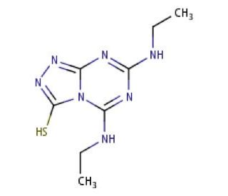 5,7-Bis-ethylamino-[1,2,4]triazolo[4,3-a][1,3,5]triazine-3-thiol - chemical structure image