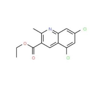5,7-Dichloro-2-methylquinoline-3-carboxylic acid ethyl ester (CAS 948293-72-9) - chemical structure image