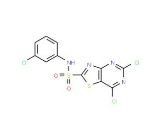 5,7-Dichlorothiazolo[4,5-d]pyrimidin-2-sulfonic acid (3-chlorophenyl)amide - chemical structure image