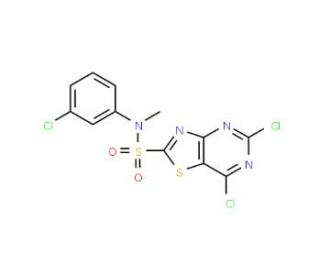 5,7-Dichlorothiazolo[4,5-d]pyrimidin-2-sulfonic acid (3-chlorophenyl)methylamide - chemical structure image