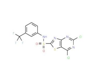 5,7-Dichlorothiazolo[4,5-d]pyrimidin-2-sulfonic acid (3-trifluoromethylphenyl)amide - chemical structure image