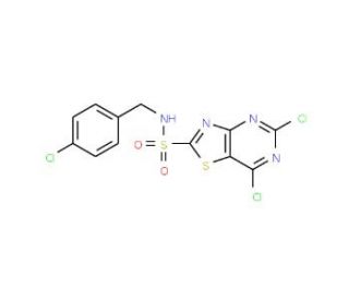 5,7-Dichlorothiazolo[4,5-d]pyrimidin-2-sulfonic acid (4-chlorobenzyl)amide - chemical structure image