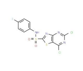5,7-Dichlorothiazolo[4,5-d]pyrimidin-2-sulfonic acid (4-fluorophenyl)amide - chemical structure image