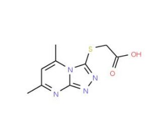(5,7-Dimethyl-[1,2,4]triazolo[4,3-a]pyrimidin-3-ylsulfanyl)-acetic acid (CAS 41266-71-1) - chemical structure image