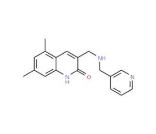 5,7-Dimethyl-3-{[(pyridin-3-ylmethyl)-amino]-methyl}-1H-quinolin-2-one - chemical structure image