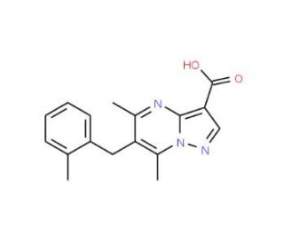 5,7-Dimethyl-6-(2-methylbenzyl)pyrazolo-[1,5-a]pyrimidine-3-carboxylic acid - chemical structure image