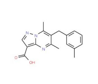 5,7-Dimethyl-6-(3-methylbenzyl)pyrazolo-[1,5-a]pyrimidine-3-carboxylic acid - chemical structure image
