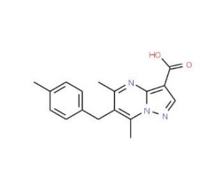 5,7-Dimethyl-6-(4-methylbenzyl)pyrazolo-[1,5-a]pyrimidine-3-carboxylic acid - chemical structure image
