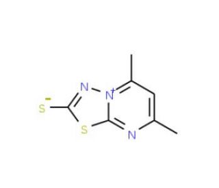 5,7-dimethyl[1,3,4]thiadiazolo[3,2-a]pyrimidin-4-ium-2-thiolate (CAS 87253-83-6) - chemical structure image