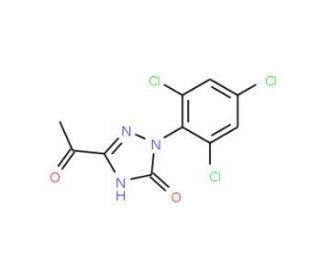 5-Acetyl-2-(2,4,6-trichlorophenyl)-1,2-dihydro-3H-1,2,4-triazol-3-one - chemical structure image