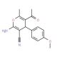 5-Acetyl-2-amino-4-(4-methoxyphenyl)-6-methyl-4H-pyran-3-carbonitrile (CAS 105263-07-8) - chemical structure image