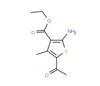 5-Acetyl-2-amino-4-methyl-thiophene-3-carboxylic acid ethyl ester (CAS 57773-41-8) - chemical structure image