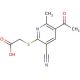 [(5-acetyl-3-cyano-6-methylpyridin-2-yl)thio]acetic acid - chemical structure image