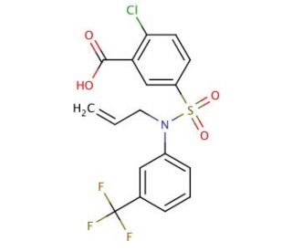 5-({allyl[3-(trifluoromethyl)phenyl]amino}sulfonyl)-2-chlorobenzoic acid - chemical structure image