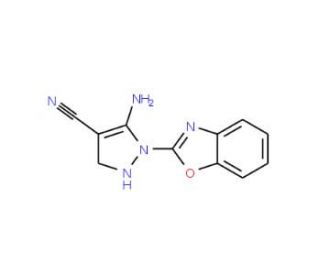 5-Amino-1-(1,3-benzoxazol-2-yl)-2,3-dihydro-1H-pyrazole-4-carbonitrile - chemical structure image