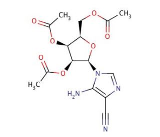 5-Amino-1-(2&prime;,3&prime;,5&prime;-tri-O-acetyl-&beta;-D-ribofuranosyl)-imidazole-4-carbonitrile (CAS 23192-63-4) - chemical structure image