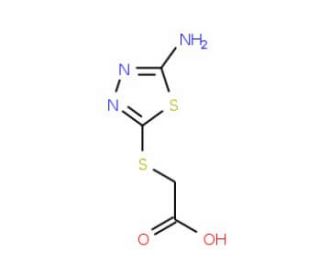 (5-Amino-[1,3,4]thiadiazol-2-ylsulfanyl)-acetic acid (CAS 32418-26-1) - chemical structure image
